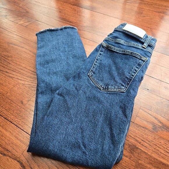 Re/Done High Rise Stovepipe Jeans Dark Blue 26 - Picture 1 of 5